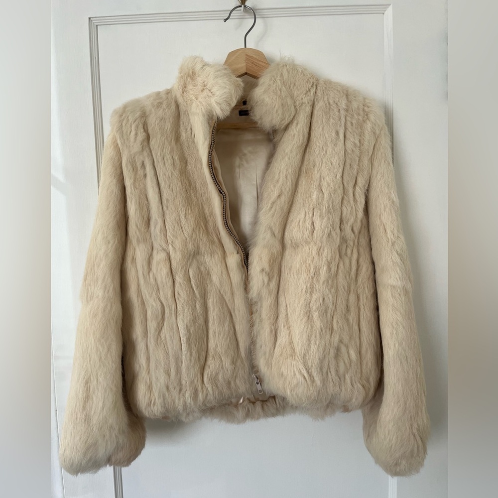 Vintage Genuine Rabbit Fur Coat.
